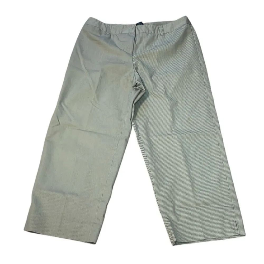Pantology 2010s Pinstripe Capris, Crops, Tan, 10